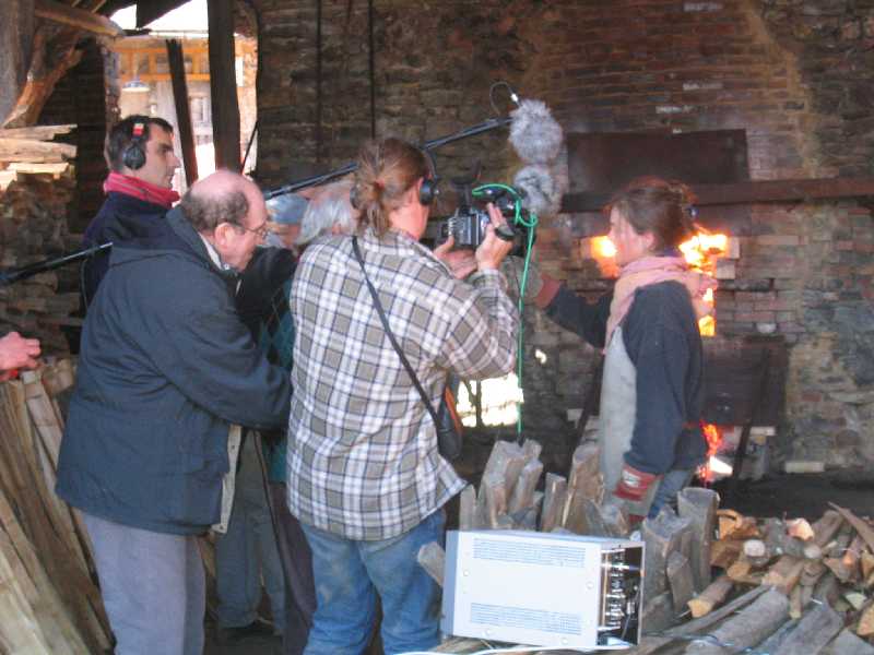 Linda et l'quipe de Tournage (Jacques Trefoul, Richard, Olivier, et Daniel)